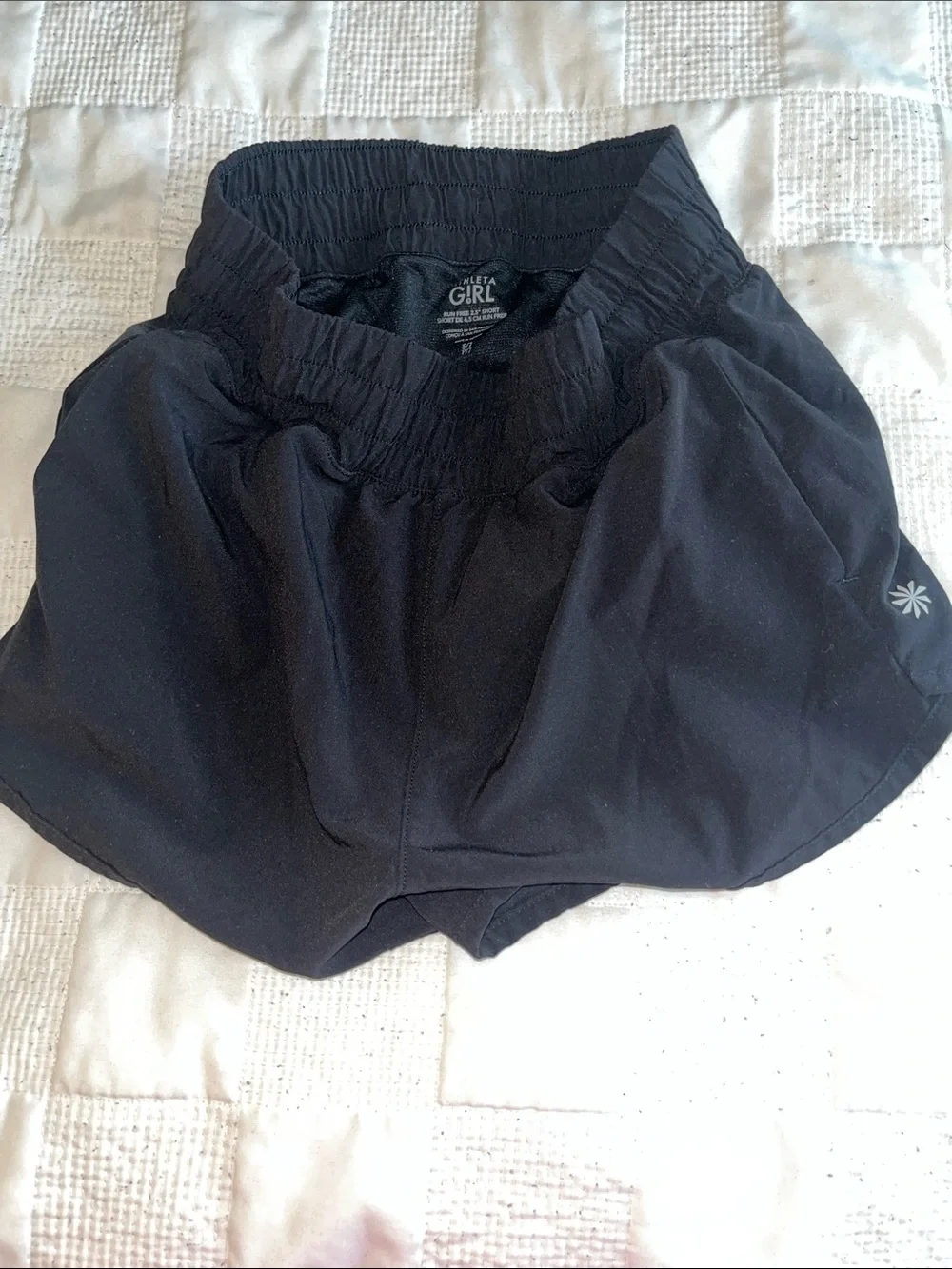 Athleta Black Girls' Performance RUN FREE Shorts with Built-In Liner